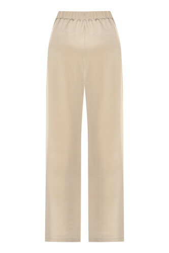 Plain Color Stone Silk Trousers - 2
