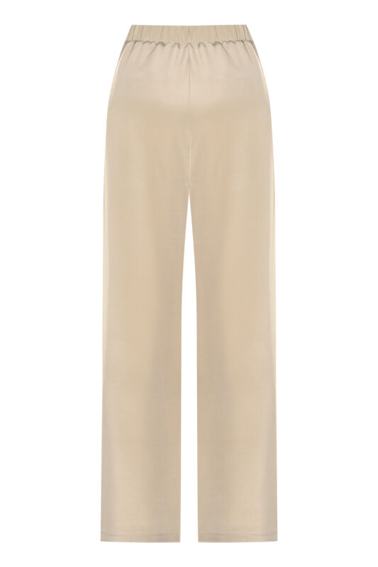 Plain Color Stone Silk Trousers - 2