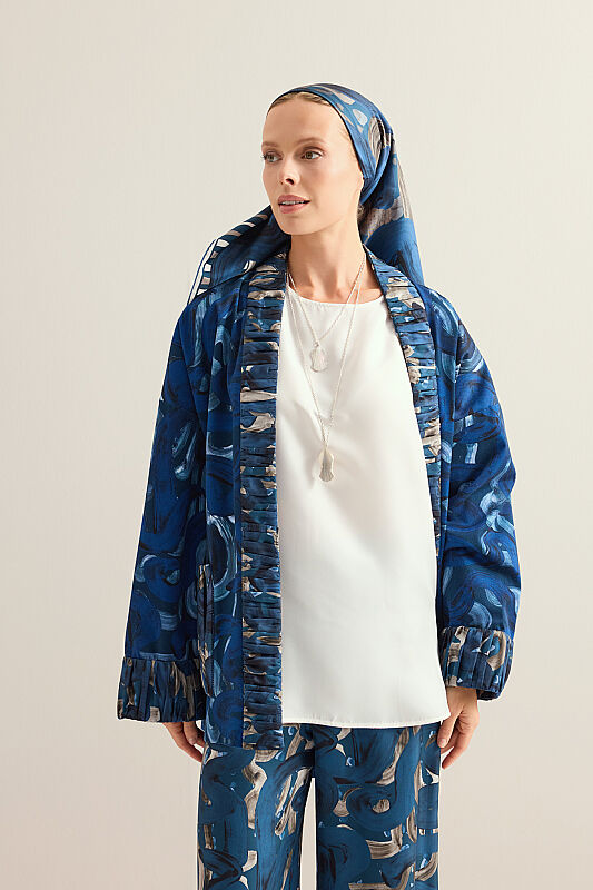 Plain White Twill Silk Sleeved Blouse - 1