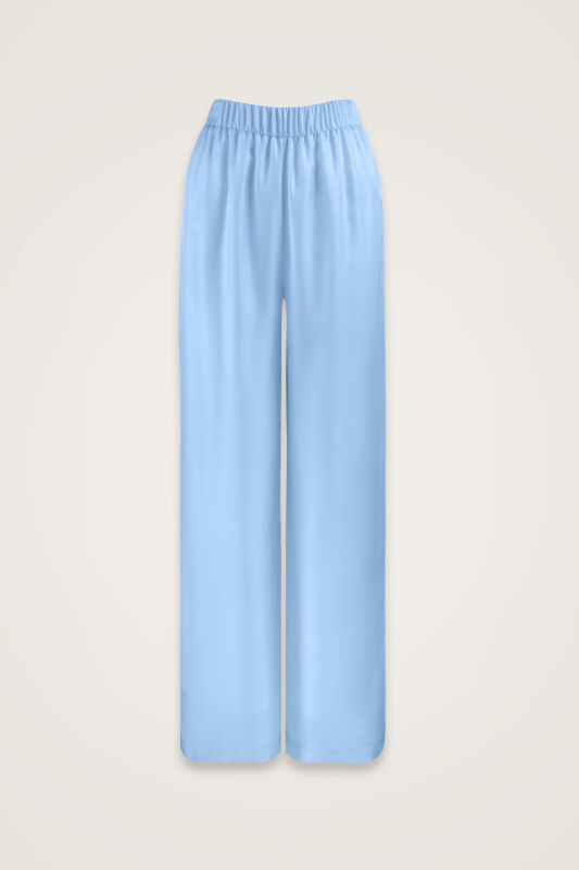 Pool Flower Blue Silk Trousers - 1