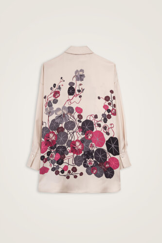 Pool Flower Stone Twill Silk Shirt - 3