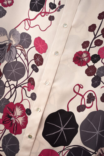 Pool Flower Stone Twill Silk Shirt - 2