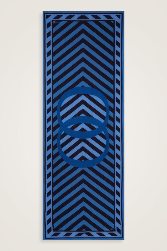 Pop Art Blue Viscose Shawl - 2