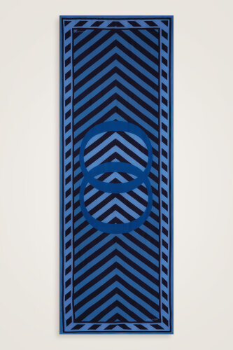 Pop Art Blue Viscose Shawl - 2