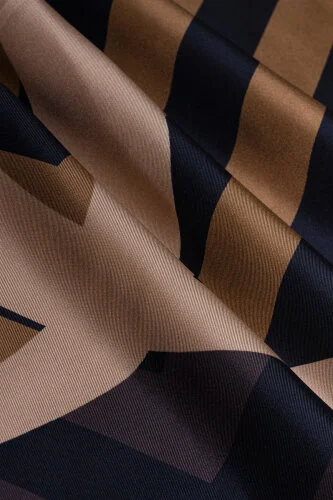 Pop Art Brown Silk Scarf - 4