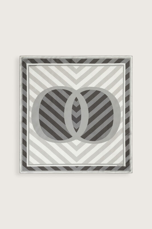 Pop Art Gray Silk Scarf - 2