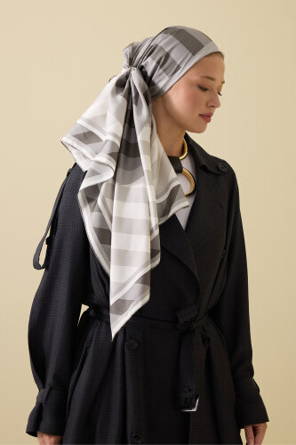 Pop Art Gray Silk Scarf - 5