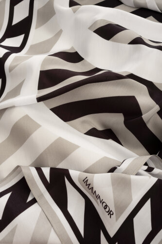 Pop Art Gray Viscose Shawl - 4