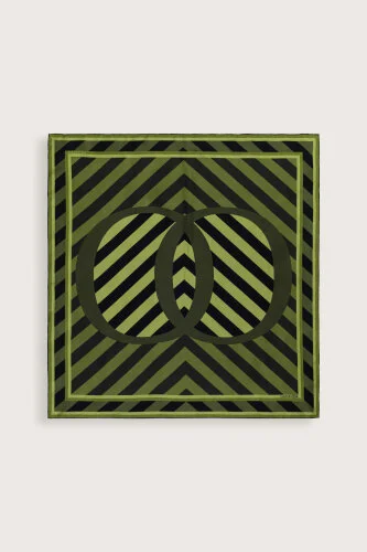 Pop Art Green Silk Scarf - 2