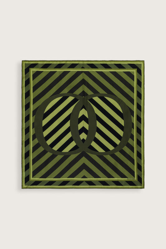 Pop Art Green Silk Scarf - 2