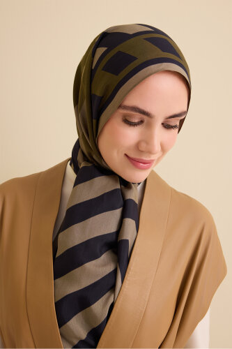 Pop Art Khaki Viscose Shawl 