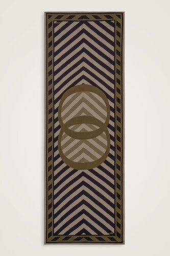 Pop Art Khaki Viscose Shawl - 2