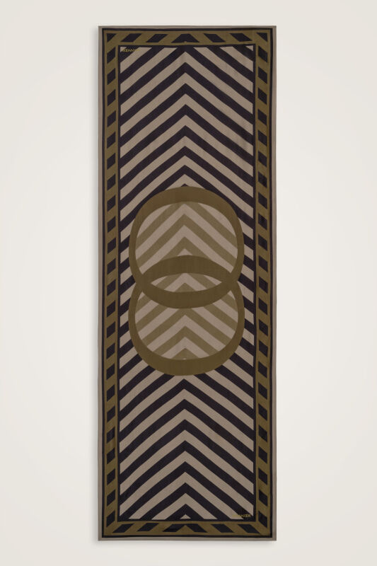 Pop Art Khaki Viscose Shawl - 2