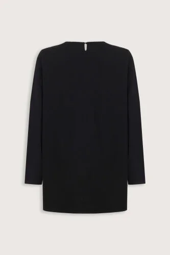 Pop Art Navy Blue Knit Blouse - Imannoor (4)