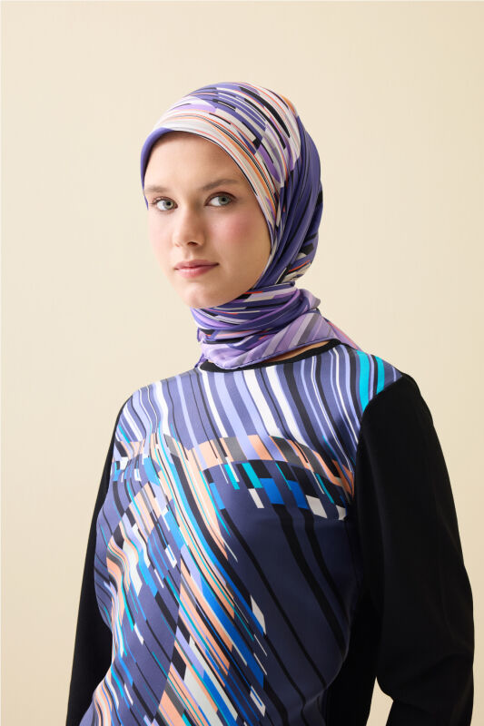 Pop Art Navy Blue Knit Blouse - 7