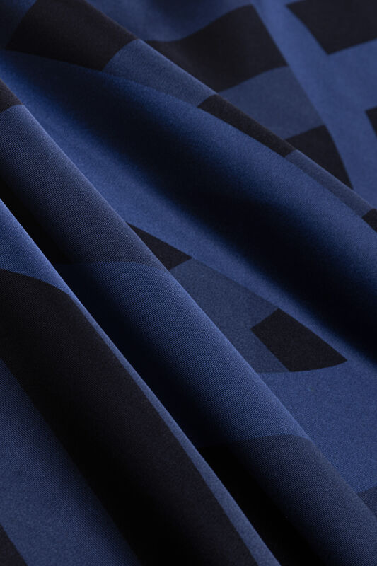 Pop Art Navy Blue Silk Scarf - 4