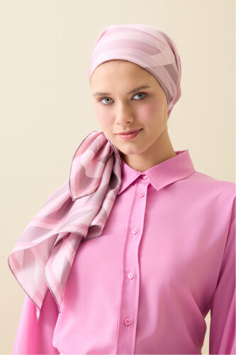 Pop Art Pink Silk Scarf - 3