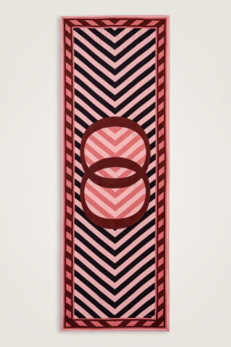 Pop Art Red Viscose Shawl - 2