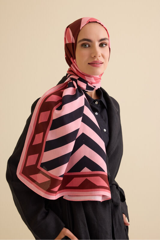 Pop Art Red Viscose Shawl - 5