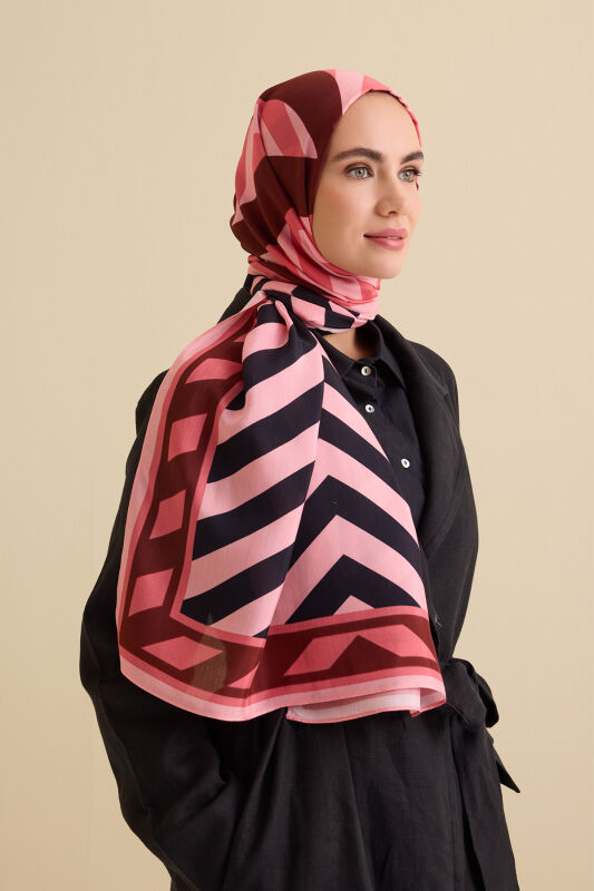 Pop Art Red Viscose Shawl - 1