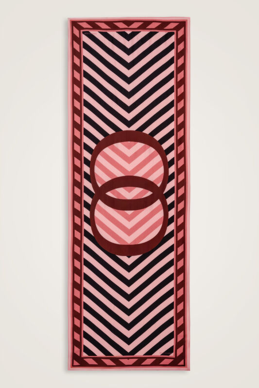 Pop Art Red Viscose Shawl - 2