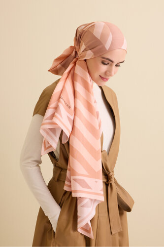 Pop Art Salmon Viscose Shawl 