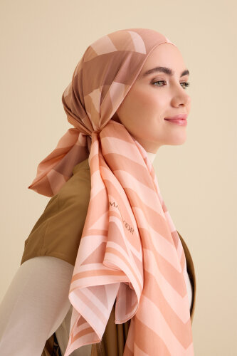 Pop Art Salmon Viscose Shawl - 5