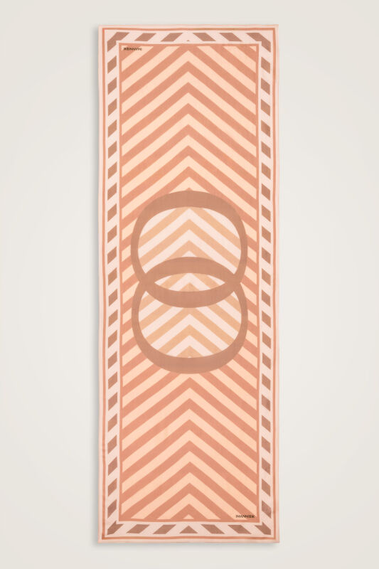 Pop Art Salmon Viscose Shawl - 2