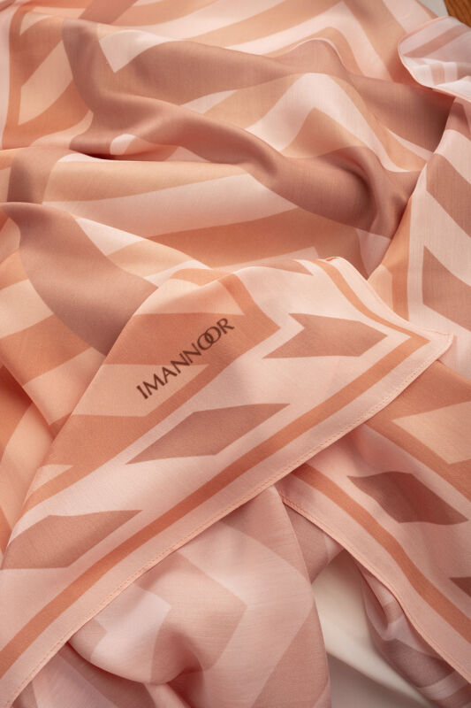 Pop Art Salmon Viscose Shawl - 4