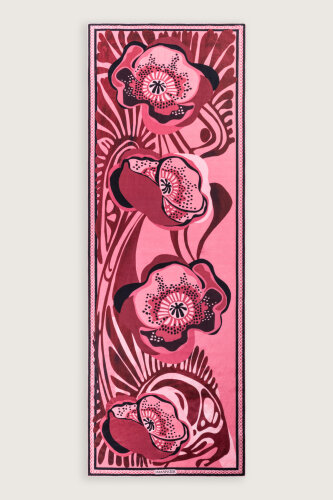 Poppy Burgundy Cotton Floss Shawl - 2