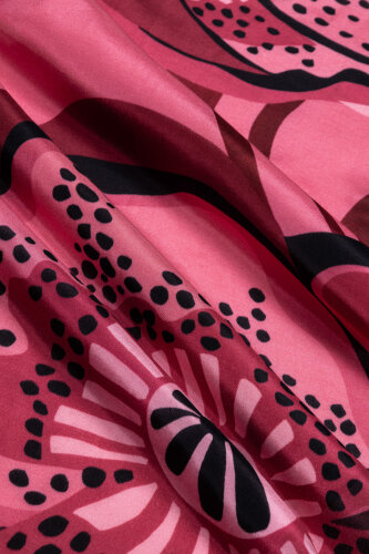 Poppy Burgundy Cotton Floss Shawl - 4