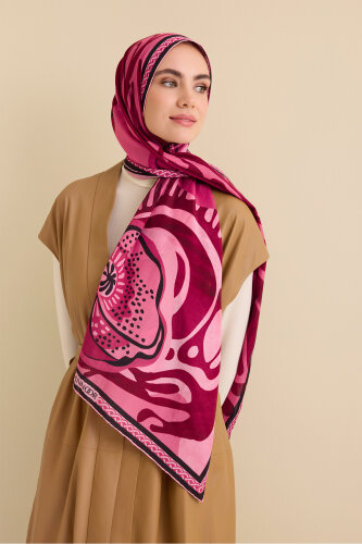 Poppy Burgundy Cotton Floss Shawl 