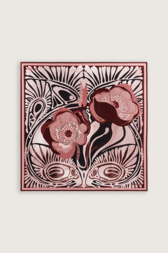 Poppy Dusty Rose-Pink Double-Sided Silk Twill Scarf - 2