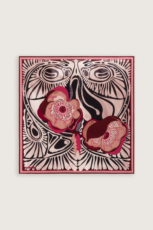 Poppy Dusty Rose-Pink Double-Sided Silk Twill Scarf - 4