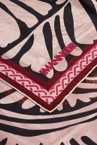 Poppy Dusty Rose-Pink Double-Sided Silk Twill Scarf - 6