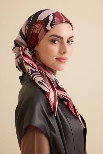 Poppy Dusty Rose-Pink Double-Sided Silk Twill Scarf - 5