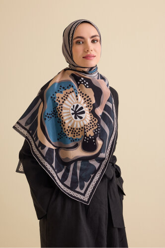 Poppy Gray Cotton Floss Shawl - Imannoor (3)