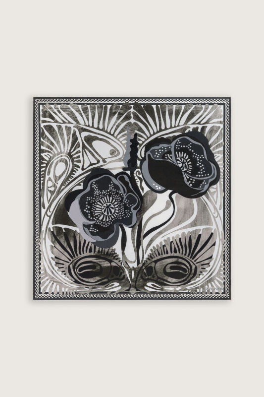 Poppy Smoke-Naphtha Double-Sided Twill Silk Scarf - 2