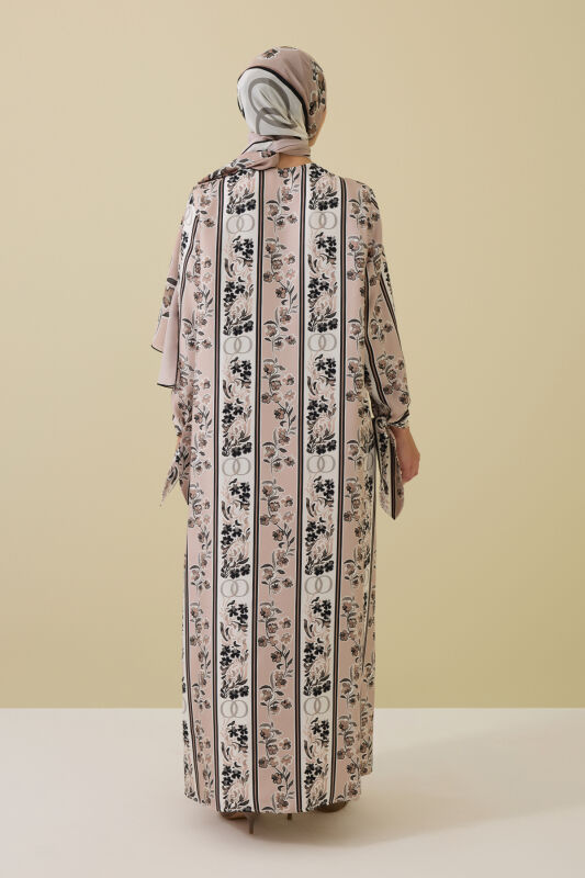 Powder Platter Silk Dress with Swing Cuff Detail - 7