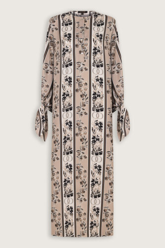 Powder Platter Silk Dress with Swing Cuff Detail - 2