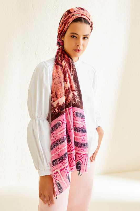 Pulpit Pink Wool Shawl - 1