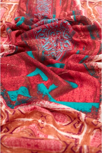 Pulpit Red Wool Shawl - 4