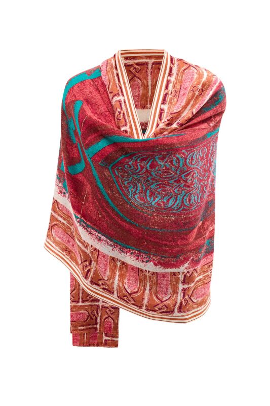 Pulpit Red Wool Shawl - 7