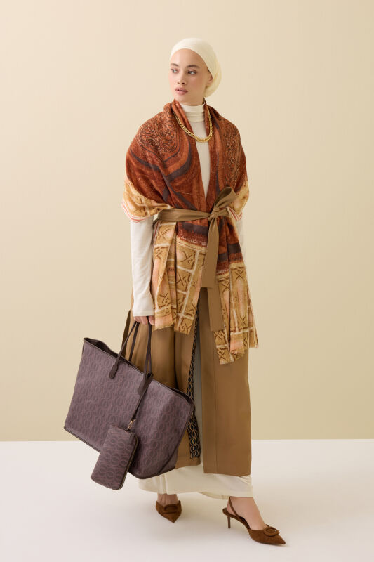 Pulpit Tan Wool Shawl - 5