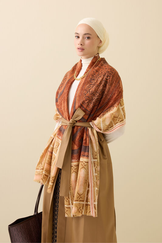 Pulpit Tan Wool Shawl - 1