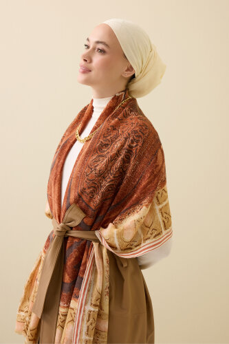 Pulpit Tan Wool Shawl - 6