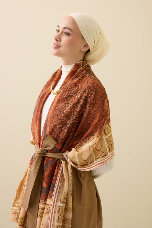 Pulpit Tan Wool Shawl - 6