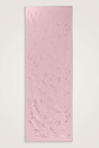 Püskül Noor Toz Pembe Jakar İpek Şal 70x200 - Imannoor (1)
