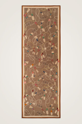 Püskül Noor Bej Floş Pamuk Şal 70x210 - Imannoor (2)