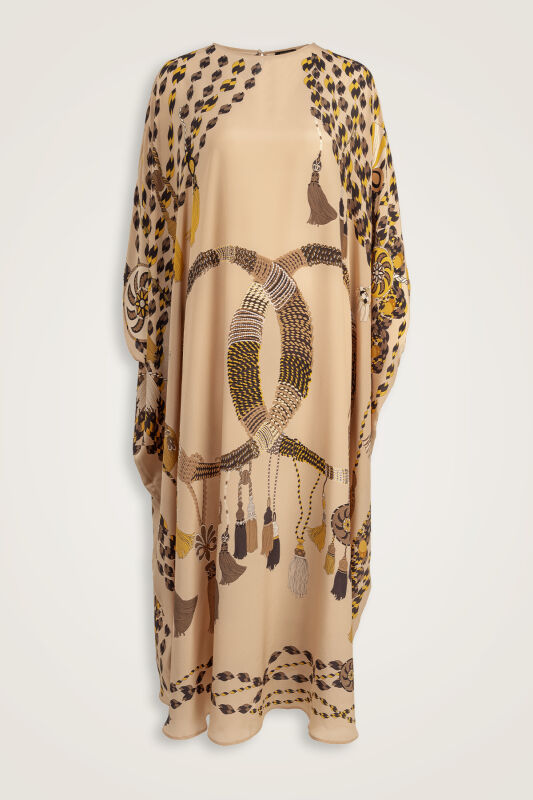 Püskül Noor Bej Krep İpek Kaftan - 2